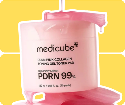 Medicube Pdrn Pink Collagen Toning Gel Toner Pad 70 Pads 120ml
